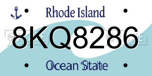 8KQ8286 Rhode Island License Plate