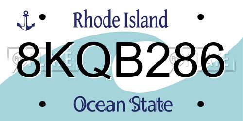 8KQB286 Rhode Island License Plate