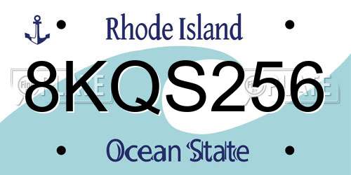 8KQS256 Rhode Island License Plate