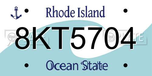 8KT5704 Rhode Island License Plate