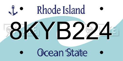 8KYB224 Rhode Island License Plate