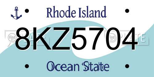 8KZ5704 Rhode Island License Plate