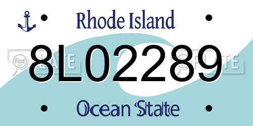 8L02289 Rhode Island License Plate