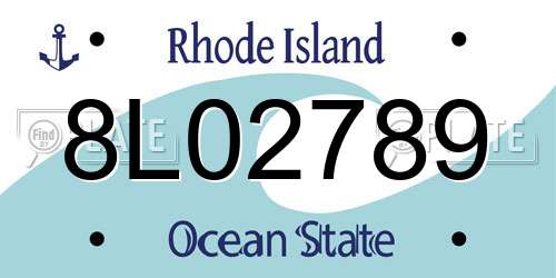 8L02789 Rhode Island License Plate
