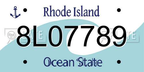 8L07789 Rhode Island License Plate