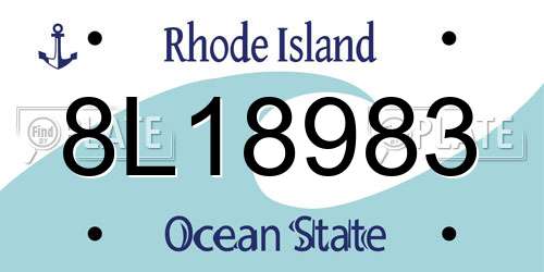 8L18983 Rhode Island License Plate