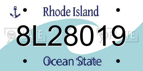 8L28019 Rhode Island License Plate