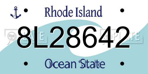 8L28642 Rhode Island License Plate