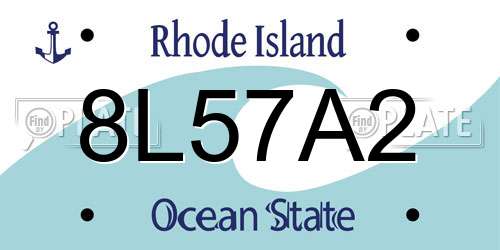 8L57A2 Rhode Island License Plate