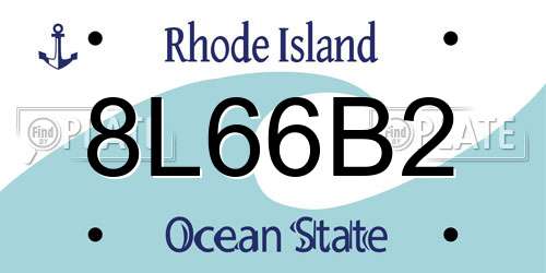 8L66B2 Rhode Island License Plate