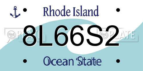 8L66S2 Rhode Island License Plate