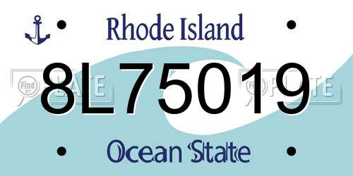 8L75019 Rhode Island License Plate