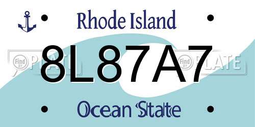 8L87A7 Rhode Island License Plate