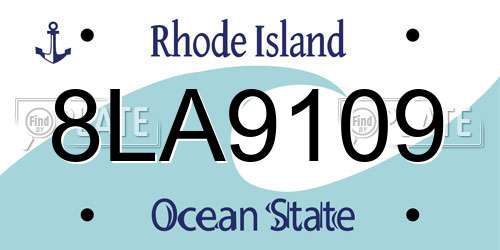 8LA9109 Rhode Island License Plate