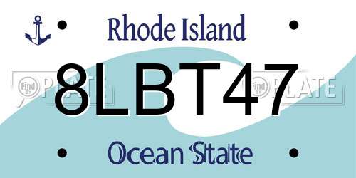 8LBT47 Rhode Island License Plate