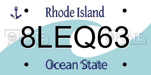 8LEQ63 Rhode Island License Plate