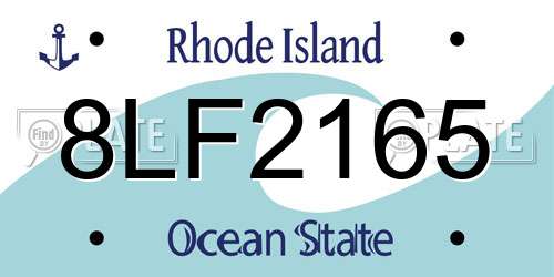 8LF2165 Rhode Island License Plate
