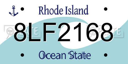 8LF2168 Rhode Island License Plate