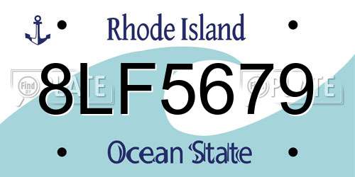 8LF5679 Rhode Island License Plate
