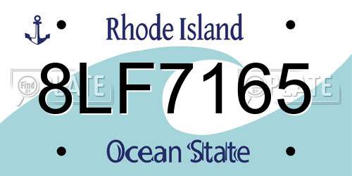 8LF7165 Rhode Island License Plate