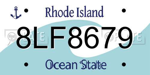 8LF8679 Rhode Island License Plate