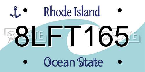 8LFT165 Rhode Island License Plate