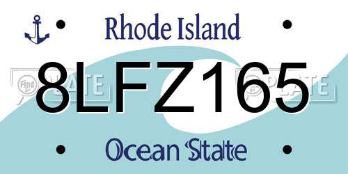 8LFZ165 Rhode Island License Plate