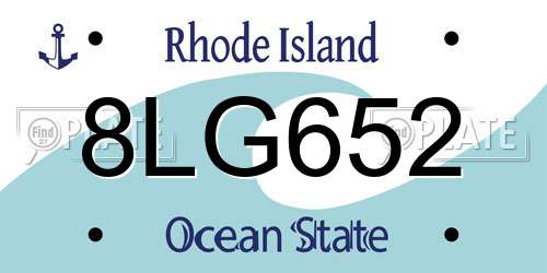 8LG652 Rhode Island License Plate