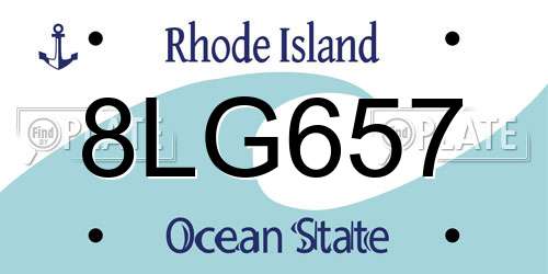 8LG657 Rhode Island License Plate