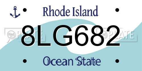 8LG682 Rhode Island License Plate