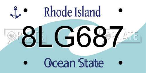 8LG687 Rhode Island License Plate