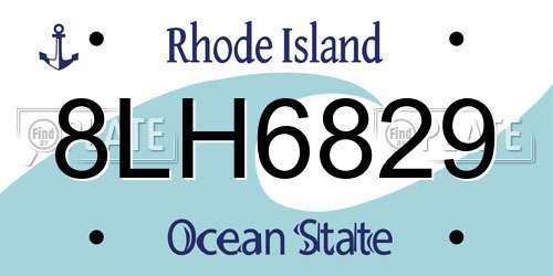 8LH6829 Rhode Island License Plate