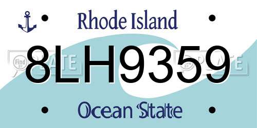 8LH9359 Rhode Island License Plate