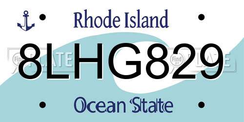 8LHG829 Rhode Island License Plate