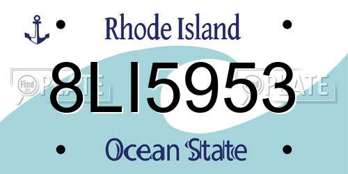 8LI5953 Rhode Island License Plate