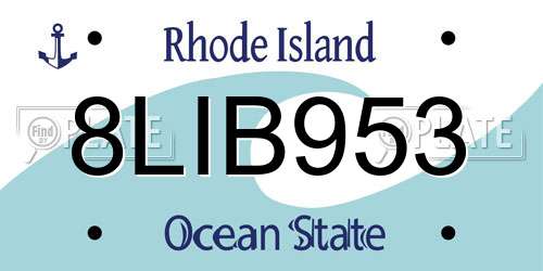 8LIB953 Rhode Island License Plate