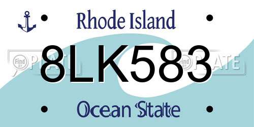 8LK583 Rhode Island License Plate