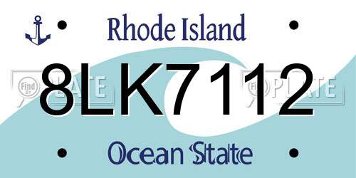 8LK7112 Rhode Island License Plate