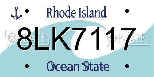 8LK7117 Rhode Island License Plate