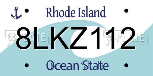 8LKZ112 Rhode Island License Plate