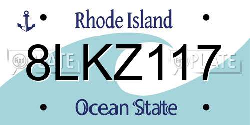 8LKZ117 Rhode Island License Plate