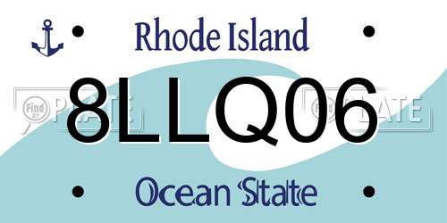 8LLQ06 Rhode Island License Plate