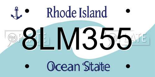 8LM355 Rhode Island License Plate