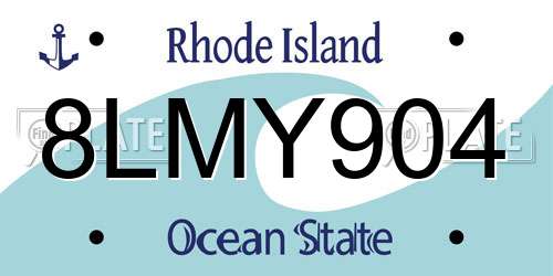 8LMY904 Rhode Island License Plate