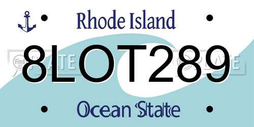 8LOT289 Rhode Island License Plate