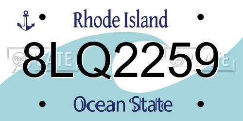 8LQ2259 Rhode Island License Plate