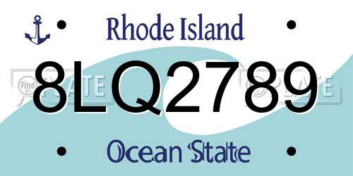 8LQ2789 Rhode Island License Plate