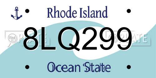 8LQ299 Rhode Island License Plate
