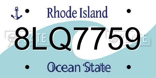8LQ7759 Rhode Island License Plate