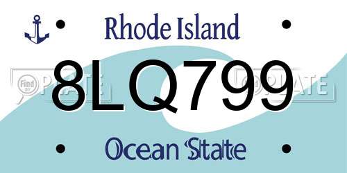 8LQ799 Rhode Island License Plate